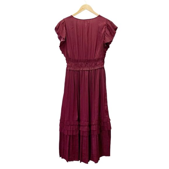 NWT Evereve Roan + Ryan Tallulah Holiday Midi Dress in Burgundy Wine Size Small - Picture 3 of 15
